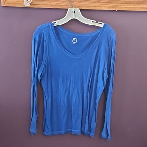 Women's Blue Long Sleeve Top